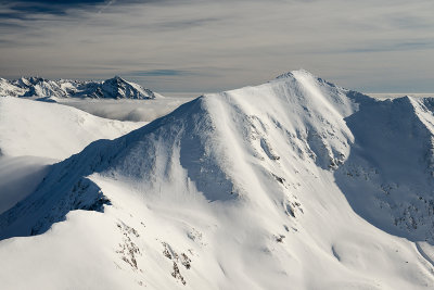 View of Bystra 2248m from the summit of Starorobocianski Wierch 2176m, Tatra NP