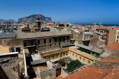 View northwards from Santa Caterina church, far behind San Pelegrino 606m, Palermo