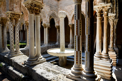 The Benedictine cloister courtyard, Monreale