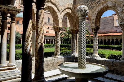 The Benedictine cloister courtyard, Monreale