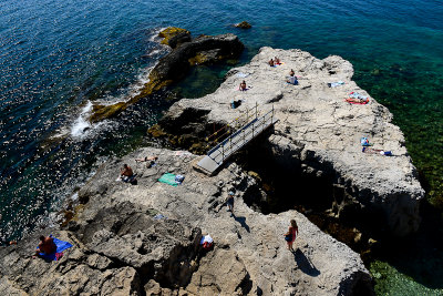 The rocky beach near Forte Vigliena, Siracusa