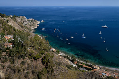 View towards Villagonia Bay from Taormina