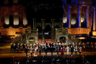 Staging of Rigoletto opera at the Greek Theatre, Taormina