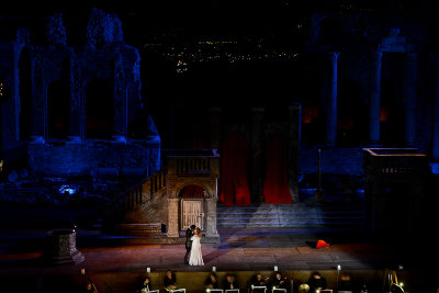 Staging of Rigoletto opera at the Greek Theatre, Taormina