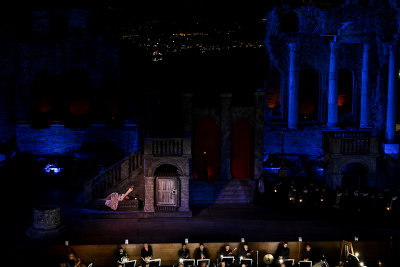 Staging of Rigoletto opera at the Greek Theatre, Taormina