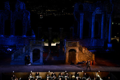 Staging of Rigoletto opera at the Greek Theatre, Taormina