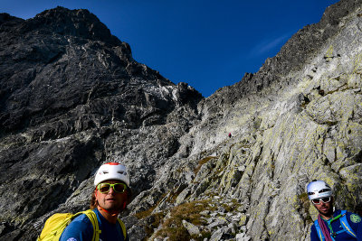 Looking up Tetmajer Pass 2590m from NE ascent, Tatra NP