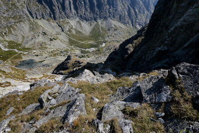 Looking down Velická Valley from Gerlach massif just above Velická Challenge, Tatra NP