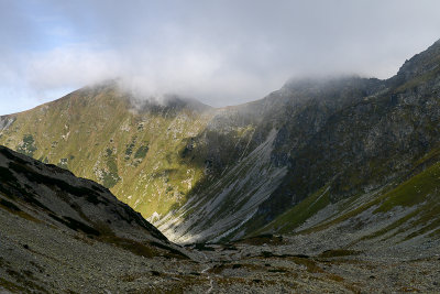 Smutna Valley with Rakon 1876m and Volovec 2064m behind, Tatra NP