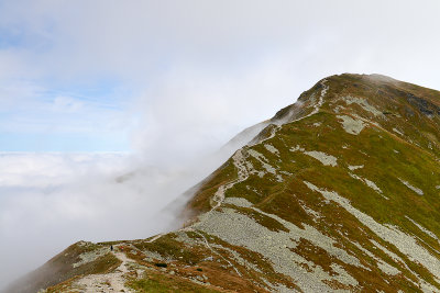 Volovec 2064m seen from Ostry Rohac ascend, Tatra NP