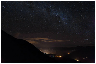 The night sky above the valley