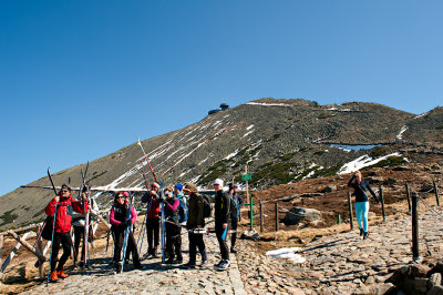 Skiers At Mt. Sniezka