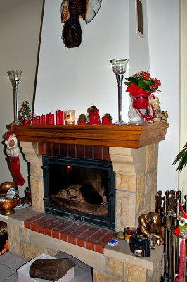Fireplace Decorated For Santa