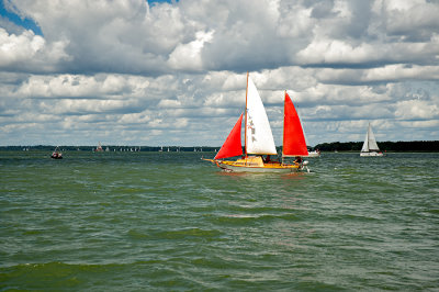 Red And White Sails