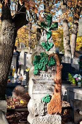 Tombstone With Green Leaves