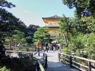 in the garden of Kinkaku-ji