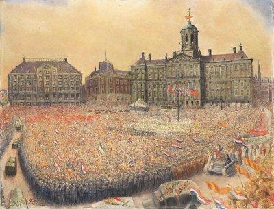 Amsterdam, 9 mei 1945 bevrijdingsviering11 op de Dam door Jan Gregoire.jpg