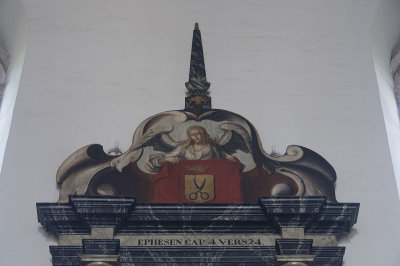Maassluis, herv gem Groote Kerk kleermakersbord [011] 2017 4562.jpg