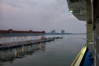 Back on the ship watching our departure