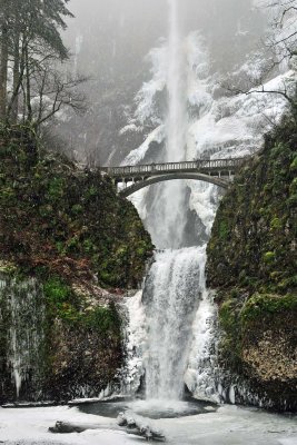 Columbia Gorge Waterfalls, January and December 2008