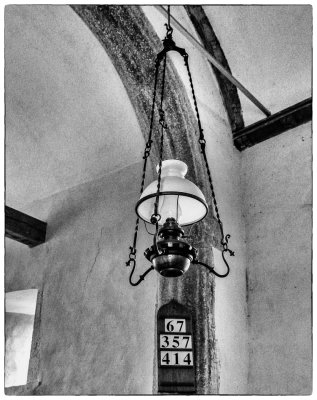  Oil lamp in St. Mary's Church, Honeychurch.