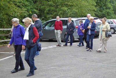 arriving at roman baths