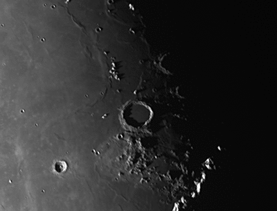 Sunset on crater Archimedes - 2 hours
