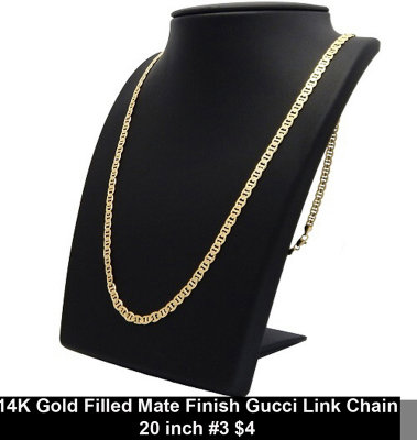 14K Gold Filled Mate Finish Gucci Link Chain 20 inch #3 $4.jpg