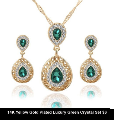 14K Yellow Gold Plated Luxury Green Crystal Set $6.jpg