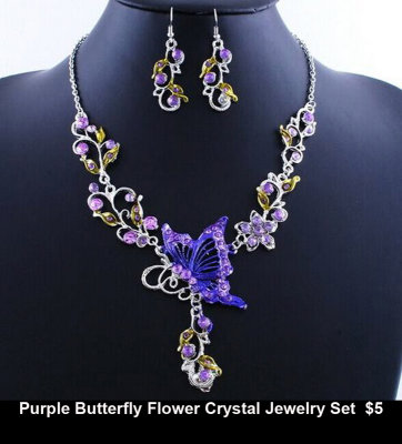 Purple Butterfly Flower Crystal Jewelry Set  $5.jpg