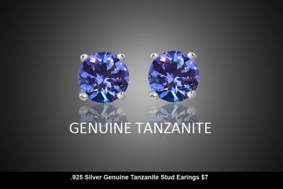 .925 Silver Genuine Tanzanite Stud Earings $7.jpg