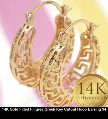 14K Gold Filled Filigree Greek Key Cutout Hoop Earring $4.jpg