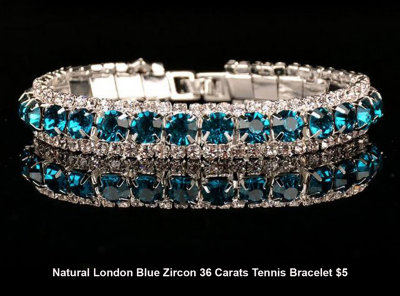 Natural London Blue Zircon 36 Carats Tennis Bracelet $5.jpg