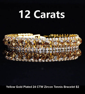 Yellow Gold Plated 24 CTW Zircon Tennis Bracelet $2.jpg