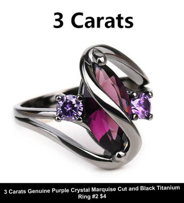 3 Carats Genuine Purple Crystal Marquise Cut and Black Titanium Ring #2 $4.jpg