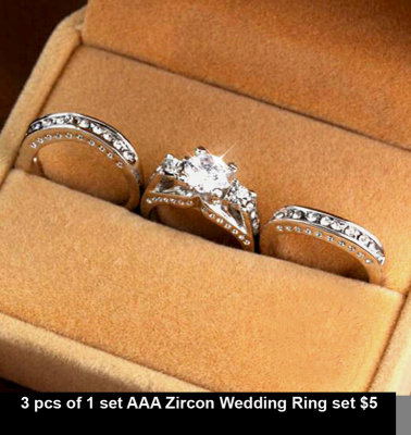 3 pcs of 1 set AAA Zircon Wedding Ring set $5.jpg