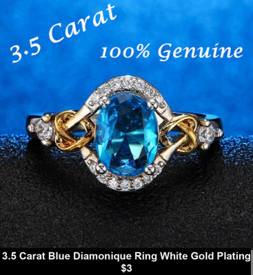 3.5 Carat Blue Diamonique Ring White Gold Plating $3.jpg
