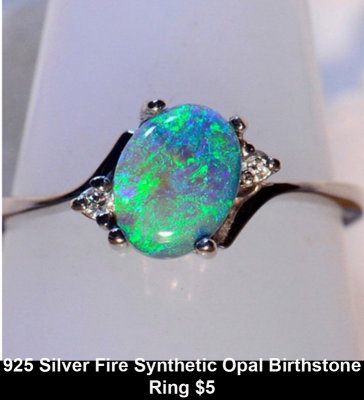 925 Silver Fire Synthetic Opal Birthstone Ring $5.jpg