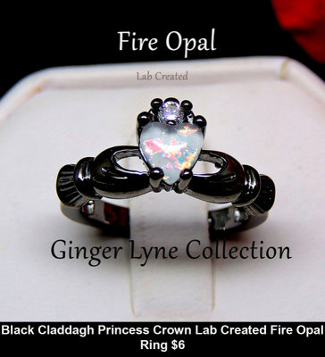 Black Claddagh Princess Crown Lab Created Fire Opal Ring $6.jpg
