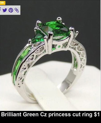 Brilliant Green Cz princess cut ring $1.jpg