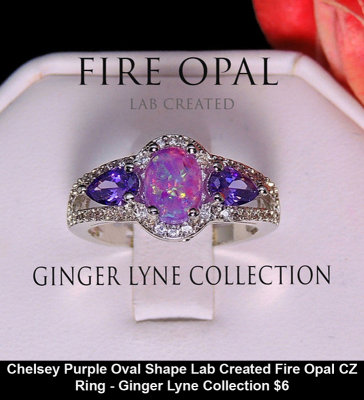 Chelsey Purple Oval Shape Lab Created Fire Opal CZ Ring - Ginger Lyne Collection $6.jpg