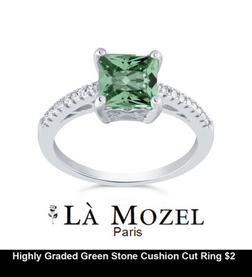 Highly Graded Green Stone Cushion Cut Ring $2.jpg