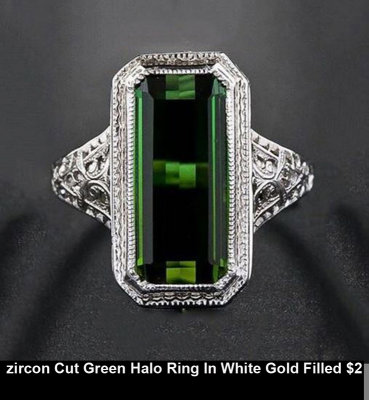 zircon Cut Green Halo Ring In White Gold Filled $2.jpg