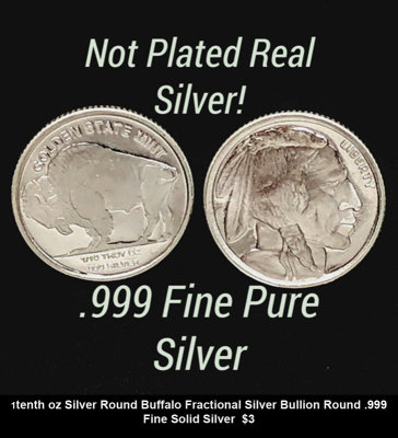 1tenth oz Silver Round Buffalo Fractional Silver Bullion Round .999 Fine Solid Silver  $3.jpg