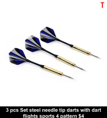 3 pcs Set steel needle tip darts with dart flights sports 4 pattern $4.jpg
