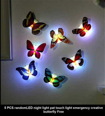 5 PCS randomLED night light pat touch light emergency creative butterfly Free.jpg
