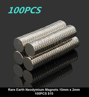 Rare Earth Neodymium Magnets 10mm x 2mm 100PCS $10.jpg