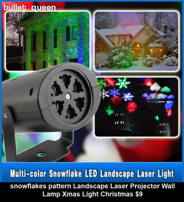 snowflakes pattern Landscape Laser Projector Wall Lamp Xmas Light Christmas $9.jpg