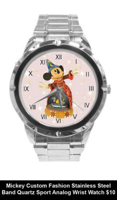 Mickey Custom Fashion Stainless Steel Band Quartz Sport Analog Wrist Watch $10.jpg