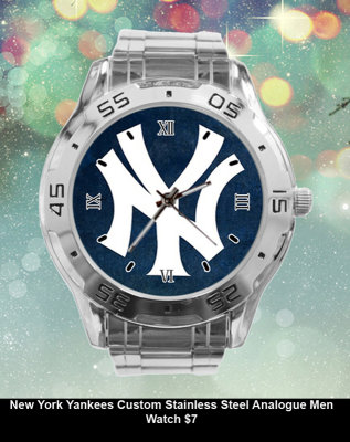 New York Yankees Custom Stainless Steel Analogue Men Watch $7.jpg